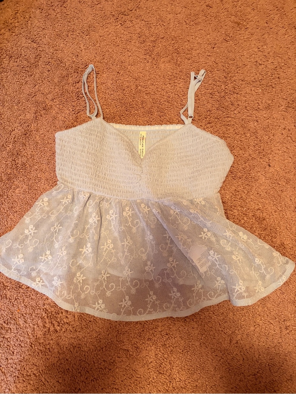 American Eagle Outfitters Light blue Lace Peplum Cami